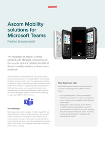 Ascom Mobility for Microsoft Teams