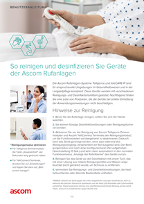 Ascom Rufanlage 
Benutzerhandbuch Desinfektion